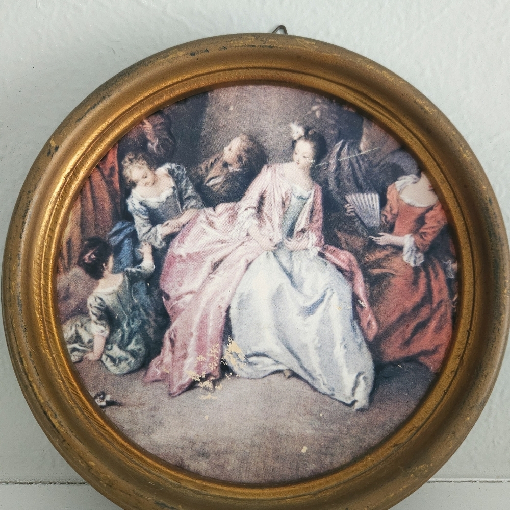 Vintage Patter G.B. Florence Italy Framed Mini Painting - Picture 2 of 5